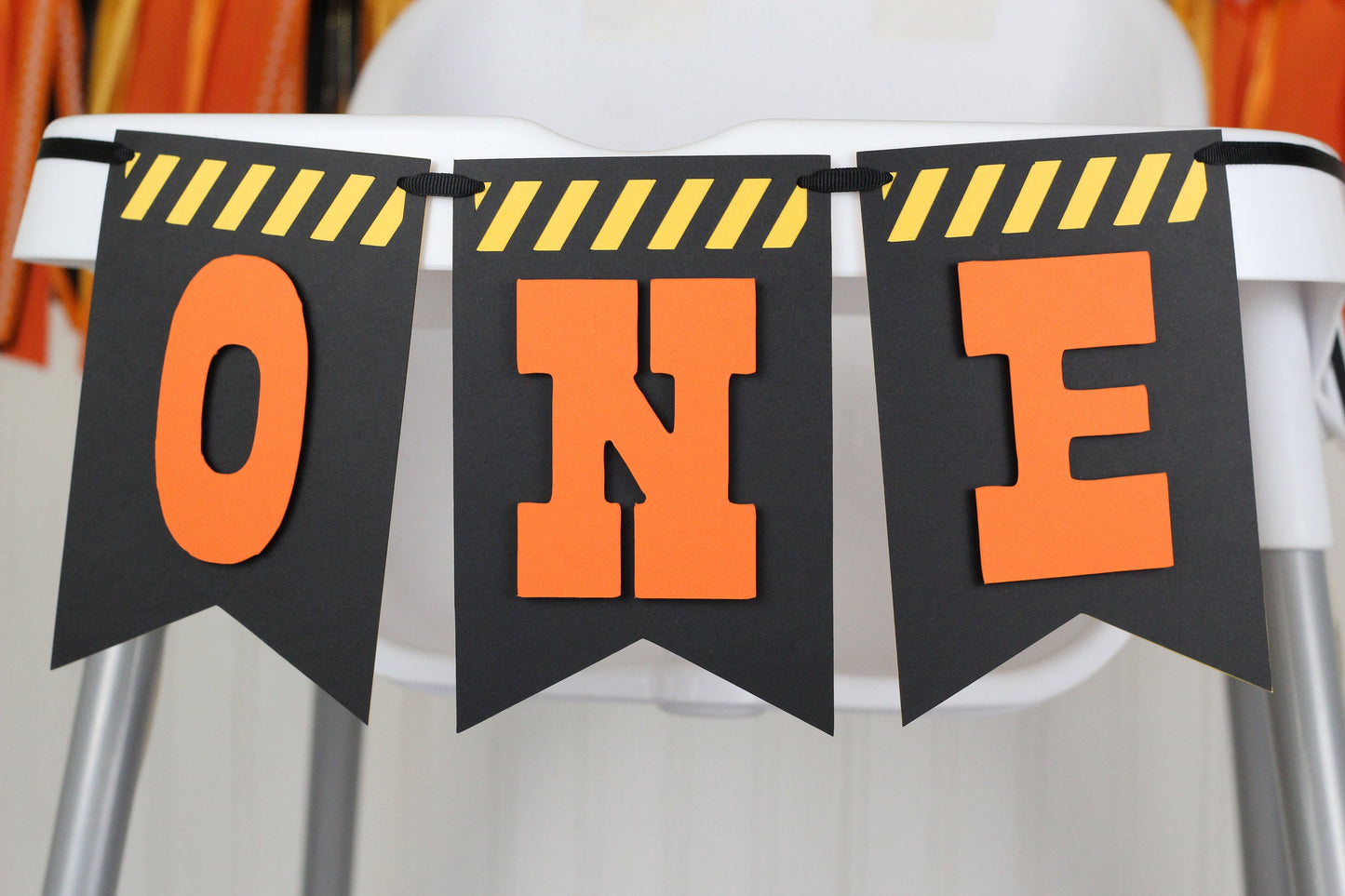Construction Zone High Chair Banner: First Birthday Decor