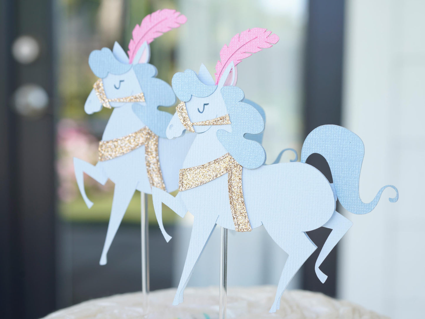 Princess Carriage Cake Topper | 4-Piece Set | Baby Shower or Birthday