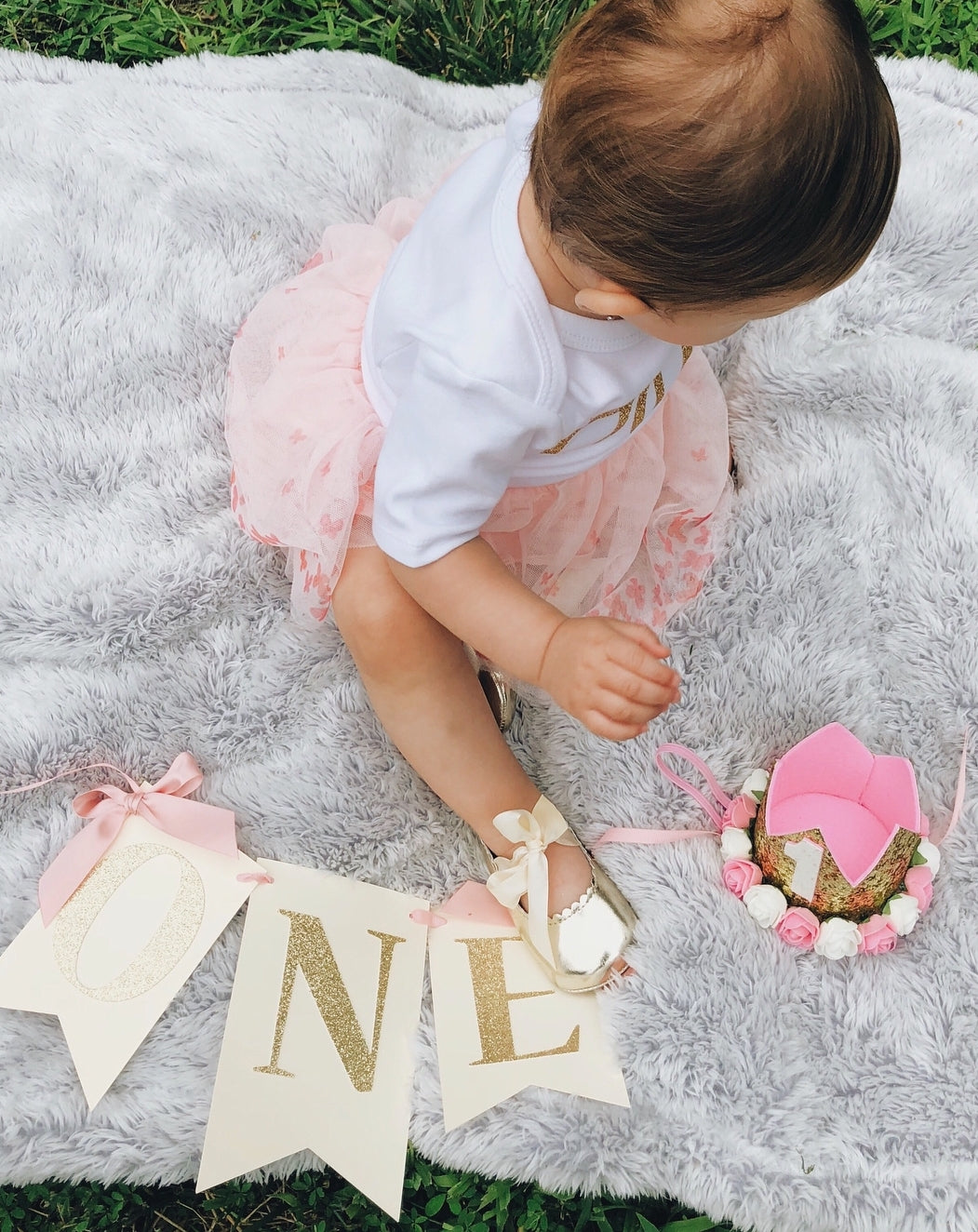 ONE Highchair Banner with Bows