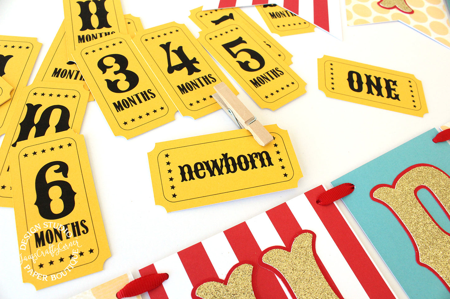 Circus Carnival 1st Year Photo Banner