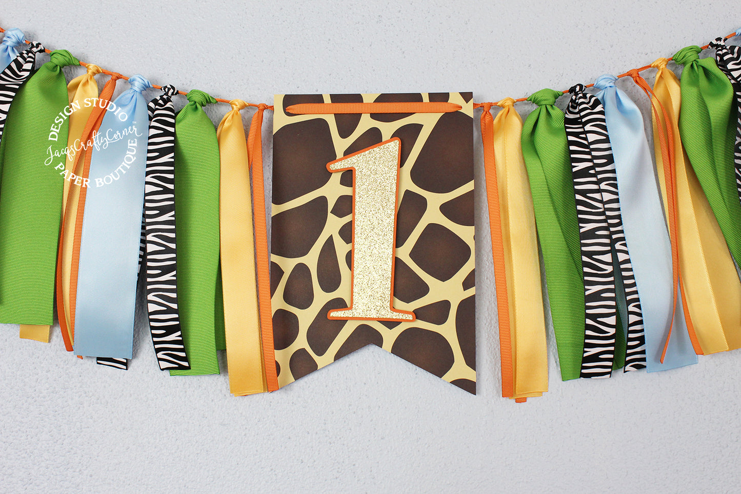 Jungle Safari First Birthday Highchair Banner