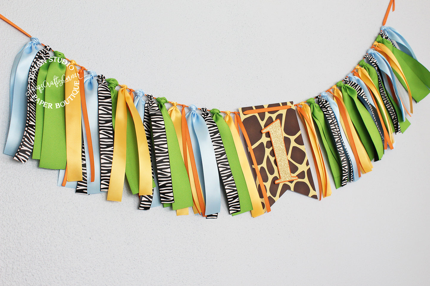 Jungle Safari First Birthday Highchair Banner