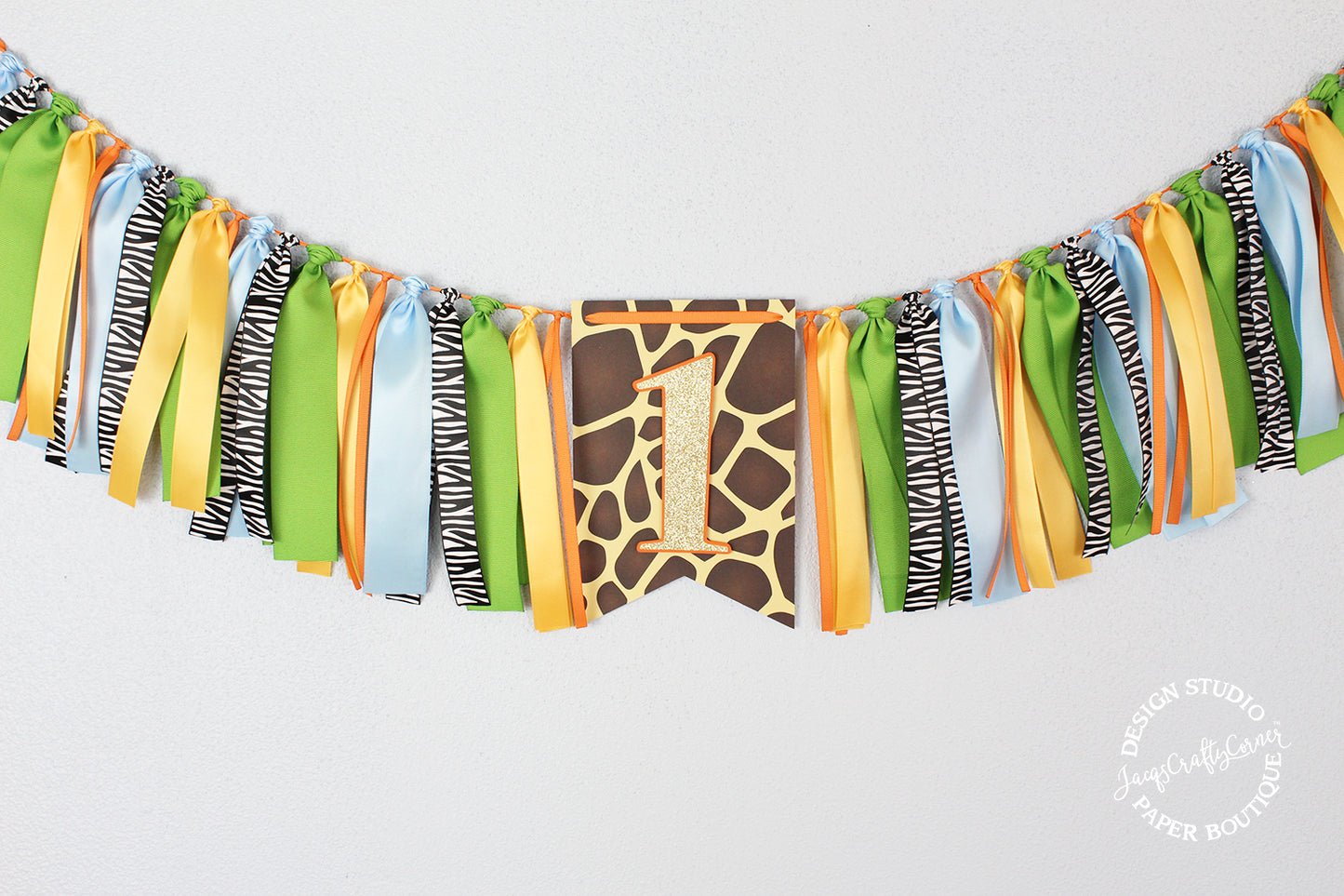 Jungle Safari First Birthday Highchair Banner