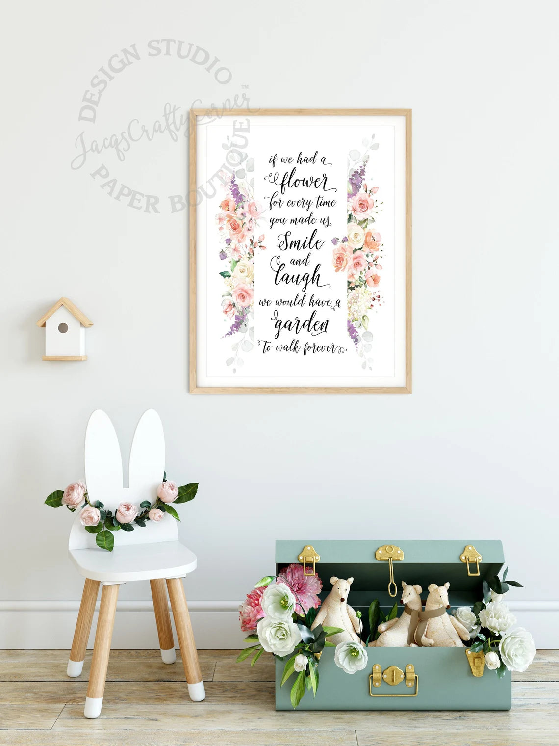 Floral Garden Nursery Printed Sign