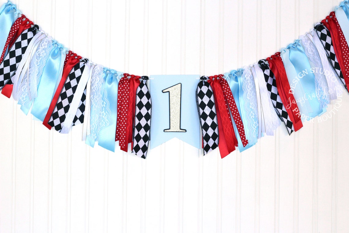 Alice in Wonderland Inspired 1st Birthday High Chair Banner