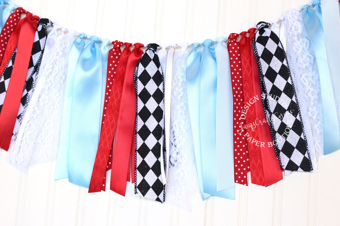 Alice in Wonderland Inspired Ribbon Garland