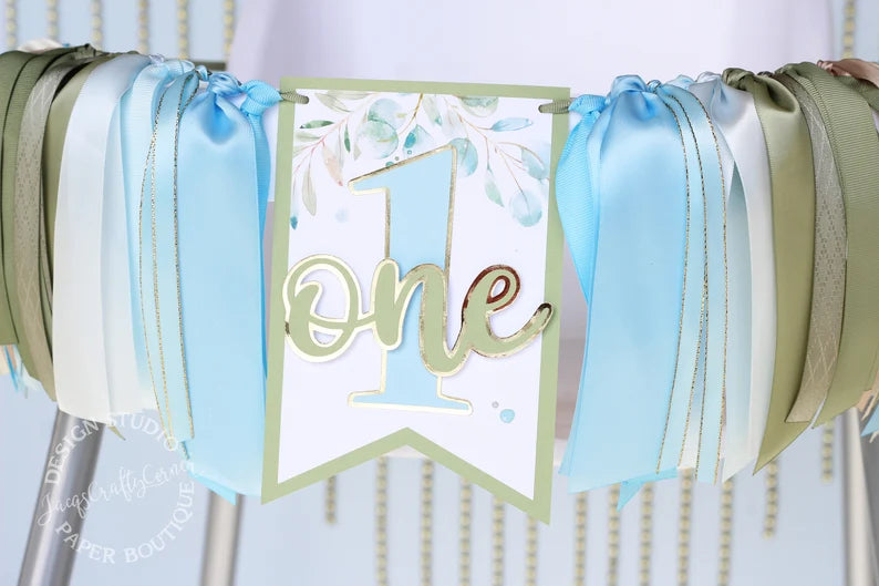 Woodland Inspired 1st Birthday High Chair Banner