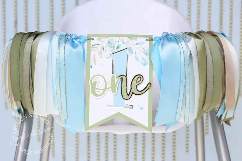 Woodland Inspired 1st Birthday High Chair Banner