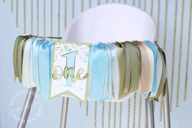 Woodland Inspired 1st Birthday High Chair Banner
