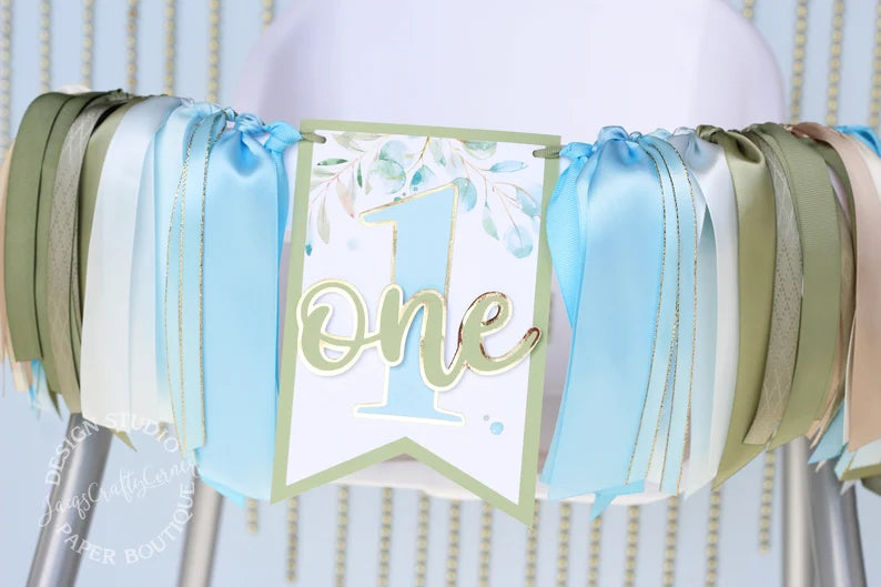 Woodland Inspired 1st Birthday High Chair Banner