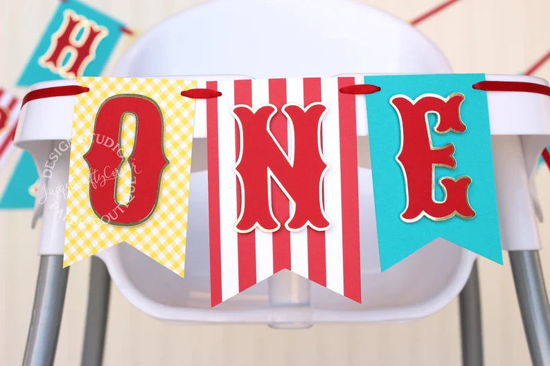 Circus Carnival ONE Highchair Banner