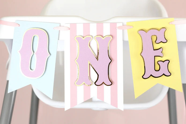 Circus Carnival ONE Highchair Banner