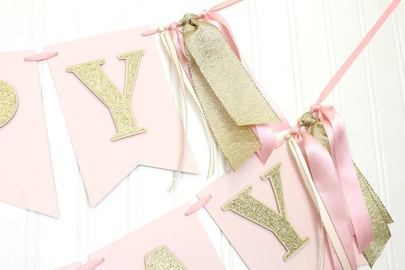 Happy Birthday Banner with Ribbon