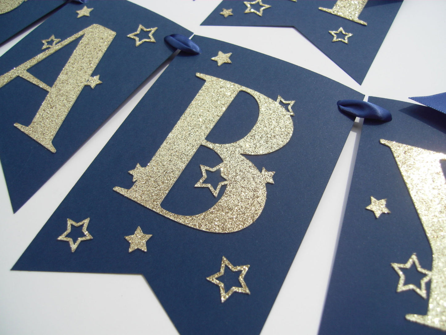 Navy Twinkle Baby Shower Banner