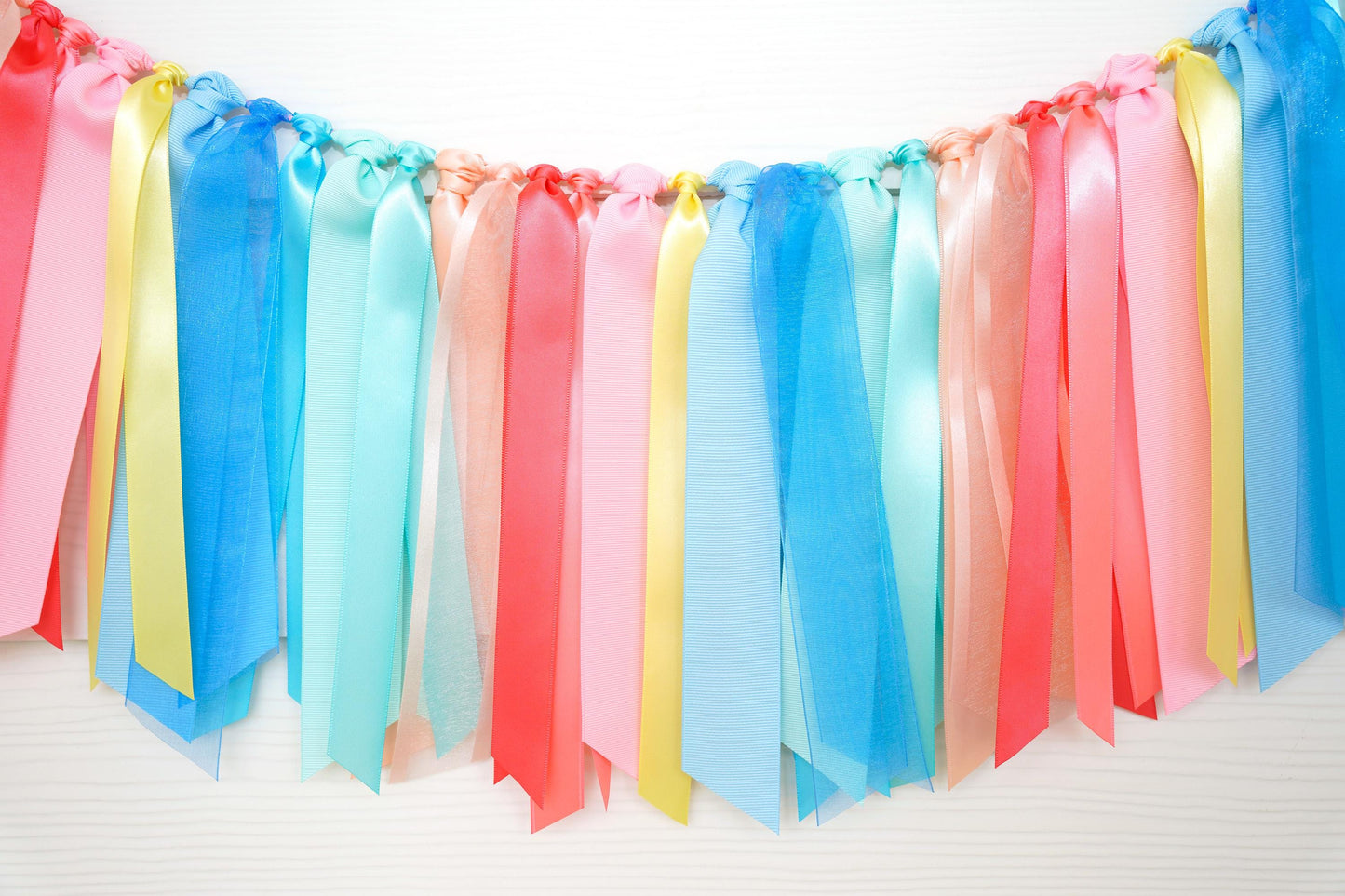 Happy Girl Ribbon Garland | Pastel and Bright Rainbow