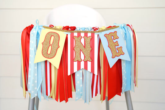 Carnival Circus High Chair Banner and Ribbon Garland Set