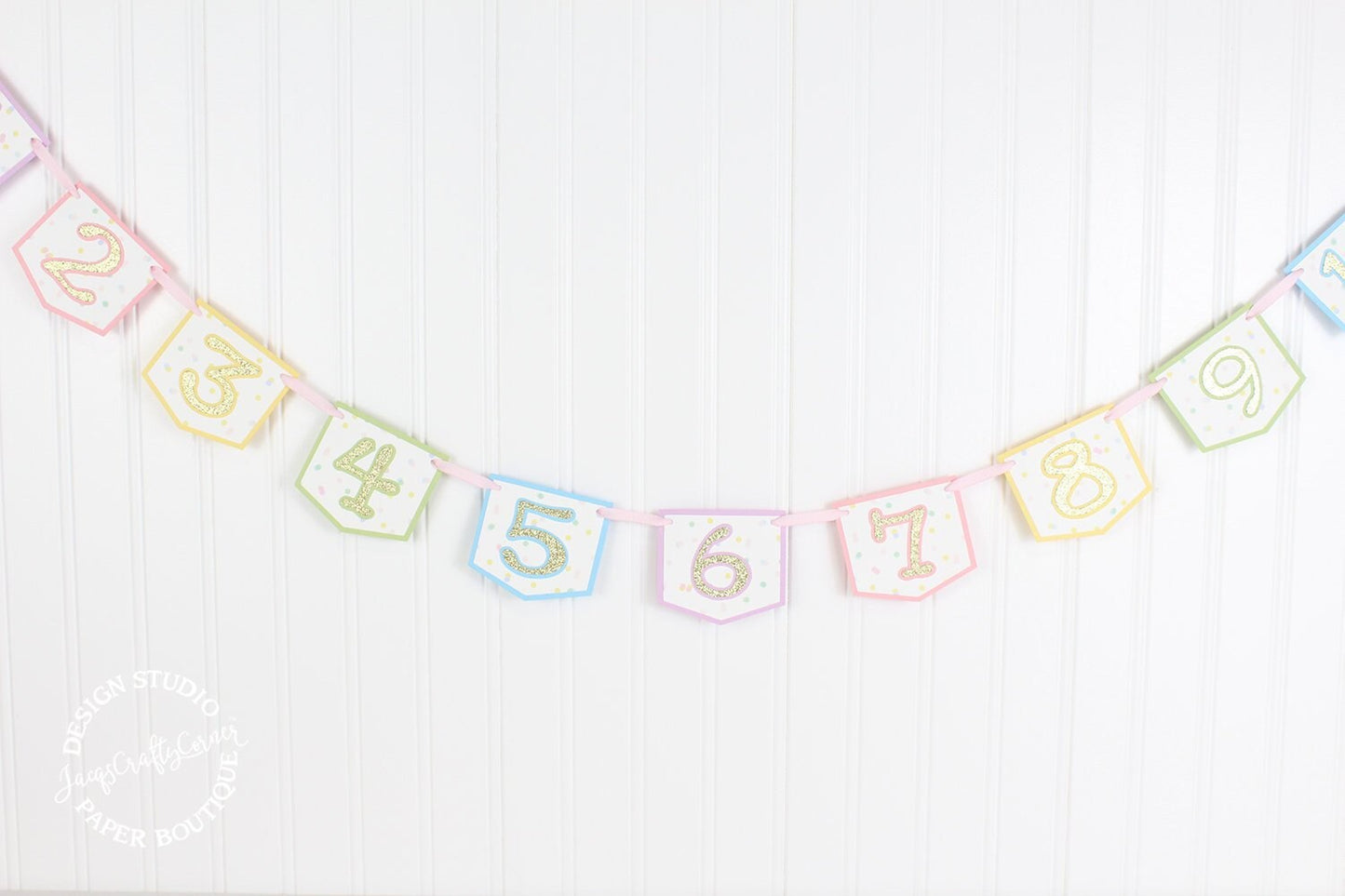 Pastel Rainbow Monthly Photo Banner: Unicorn Ice Cream Theme