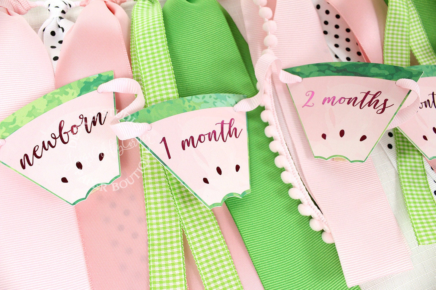 Watermelon 1st Birthday Photo Banner: Milestone Garland