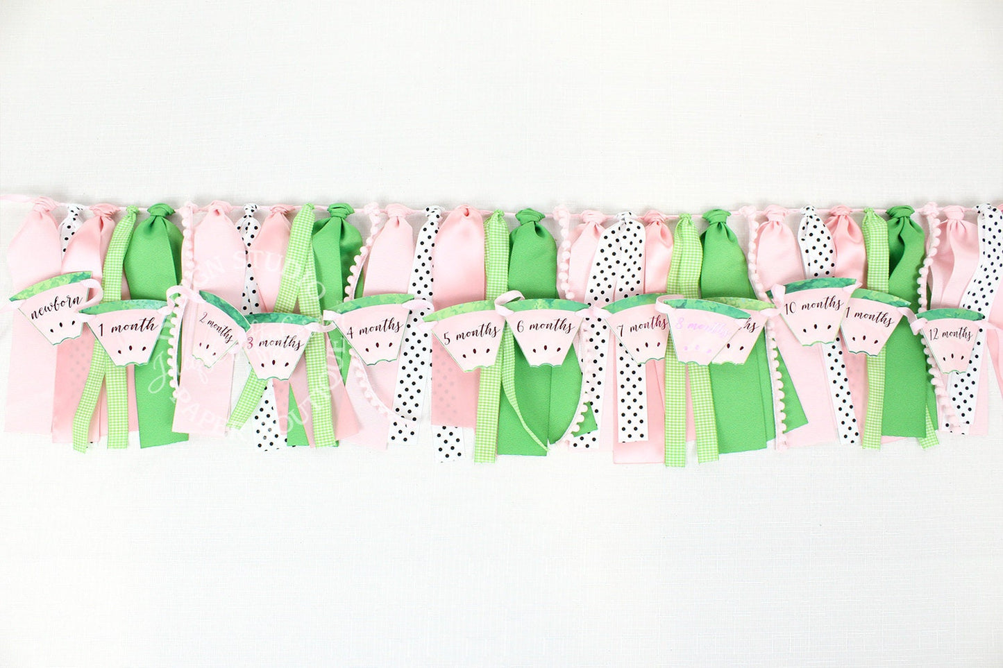 Watermelon 1st Birthday Photo Banner: Milestone Garland