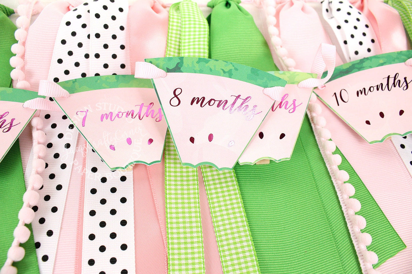 Watermelon 1st Birthday Photo Banner: Milestone Garland