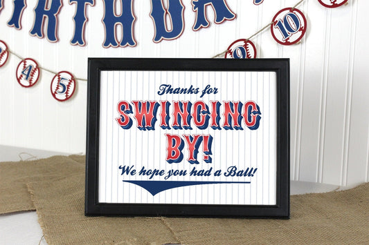 Printable Baseball Sign & Tags: Birthday Party Favors (Digital Download)