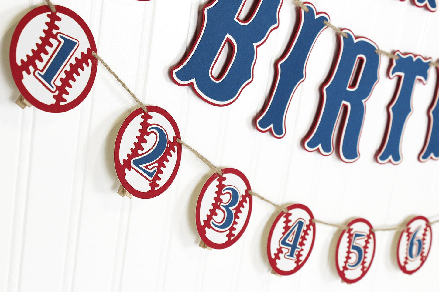 Baseball Photo Banner: First Year Milestone Garland