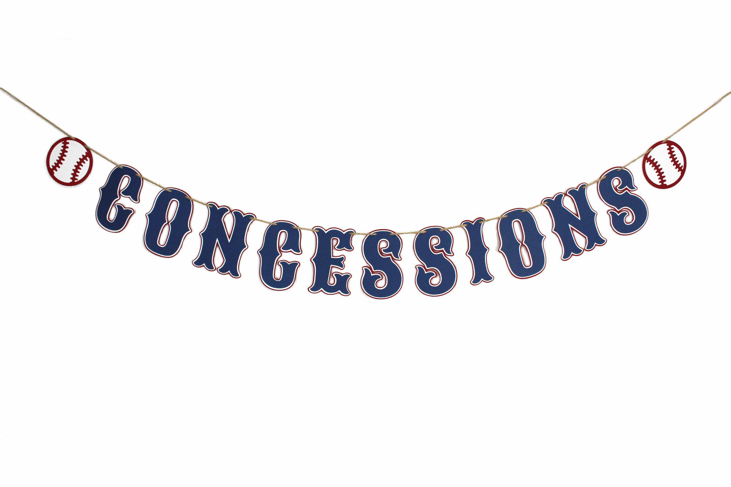 Baseball Concessions Banner: Red, White, and Navy Blue Snack Bar Sign