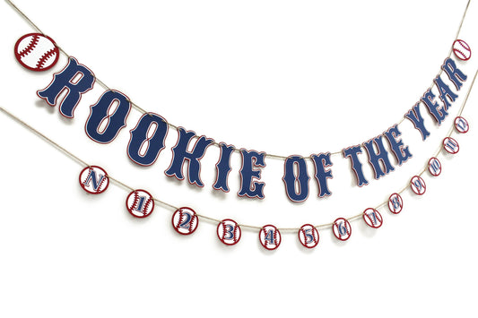 Rookie of the Year Baseball Banner: Baby's First Year Photo Garland
