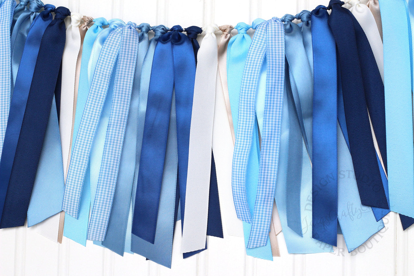 Blue Ribbon Garland: Baby Shower, First Birthday High Chair Decor
