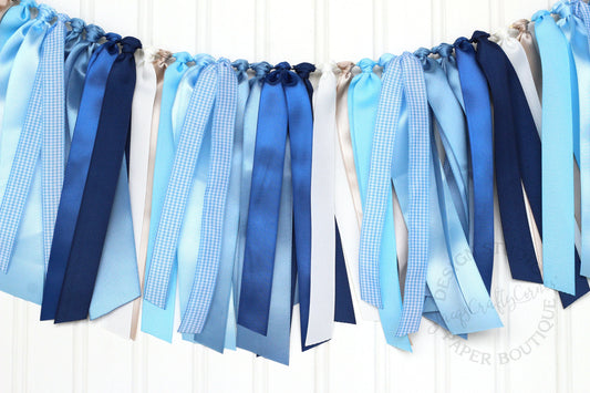 Blue Ribbon Garland: Baby Shower, First Birthday High Chair Decor
