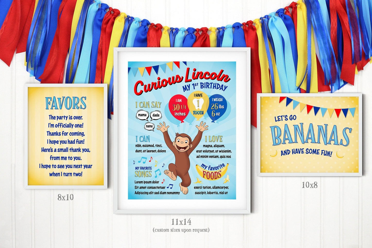 Curious George Birthday Milestone Poster