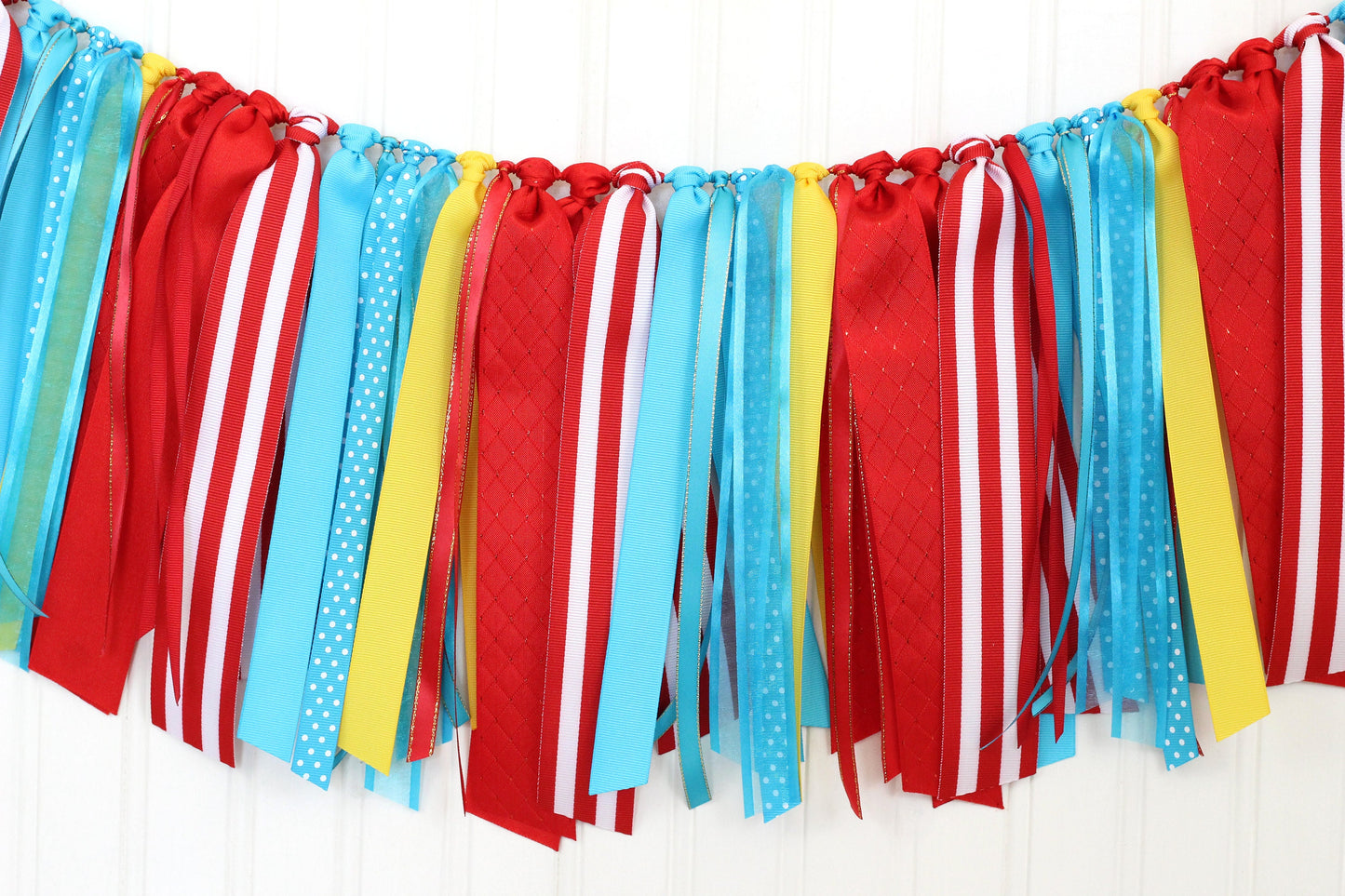 Bright Carnival Circus Ribbon Garland | Birthday Baby Bridal Shower Decor | Come One Come All