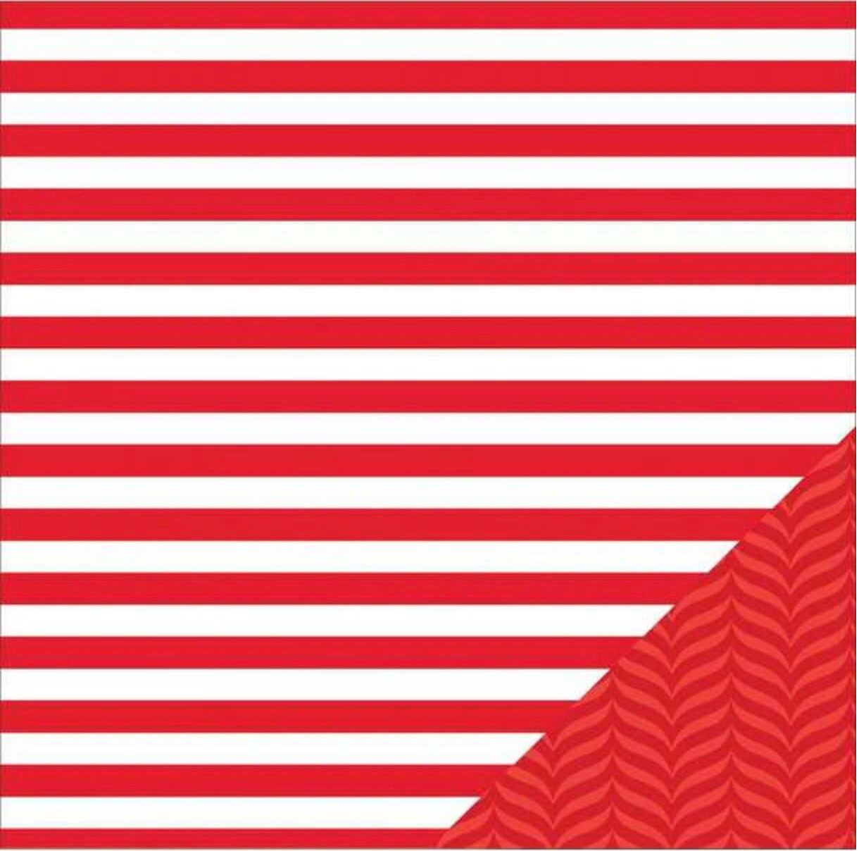 12 Sheets AC Cardstock Double Sided Patterned Paper Red Stripe 368289
