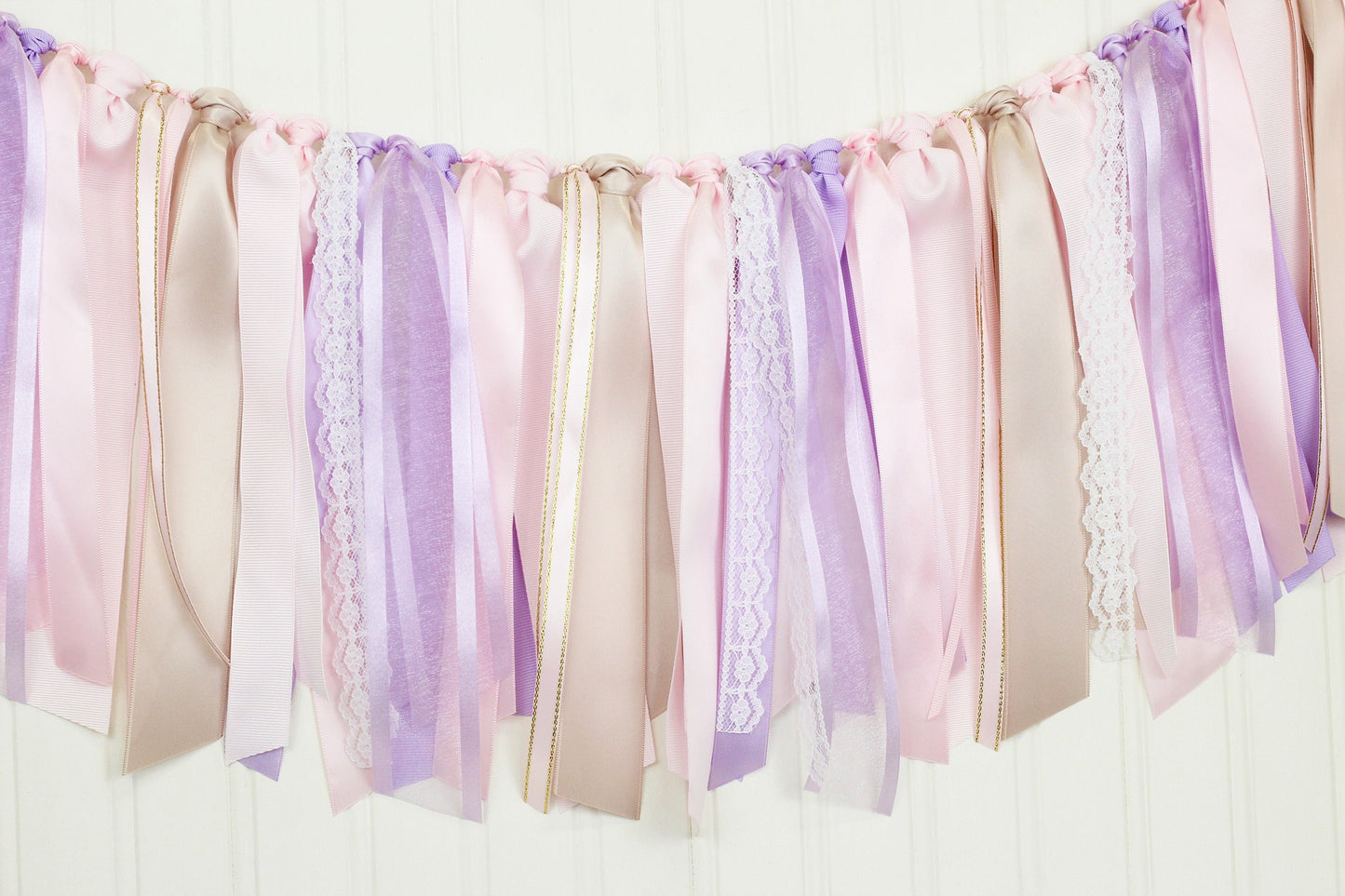 Pastel Ribbon Garland: Fairy Garden Party Decor
