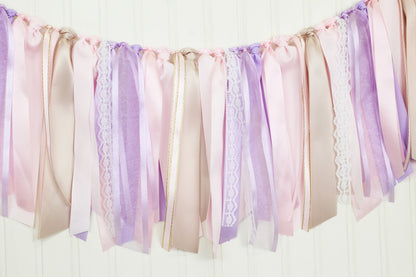 Pastel Ribbon Garland: Fairy Garden Party Decor