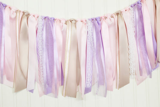 Pastel Ribbon Garland: Fairy Garden Party Decor