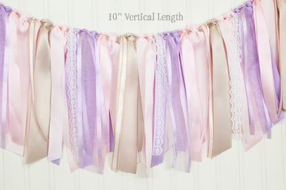 Pastel Ribbon Garland: Fairy Garden Party Decor