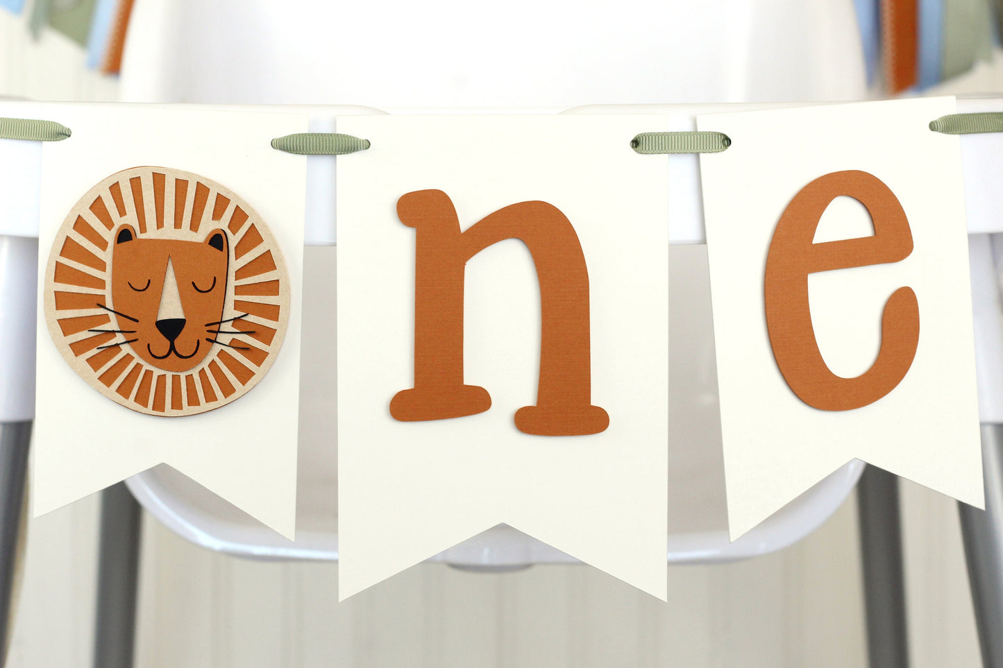 Lion ONE High Chair Banner | Baby Safari First Birthday Decoration
