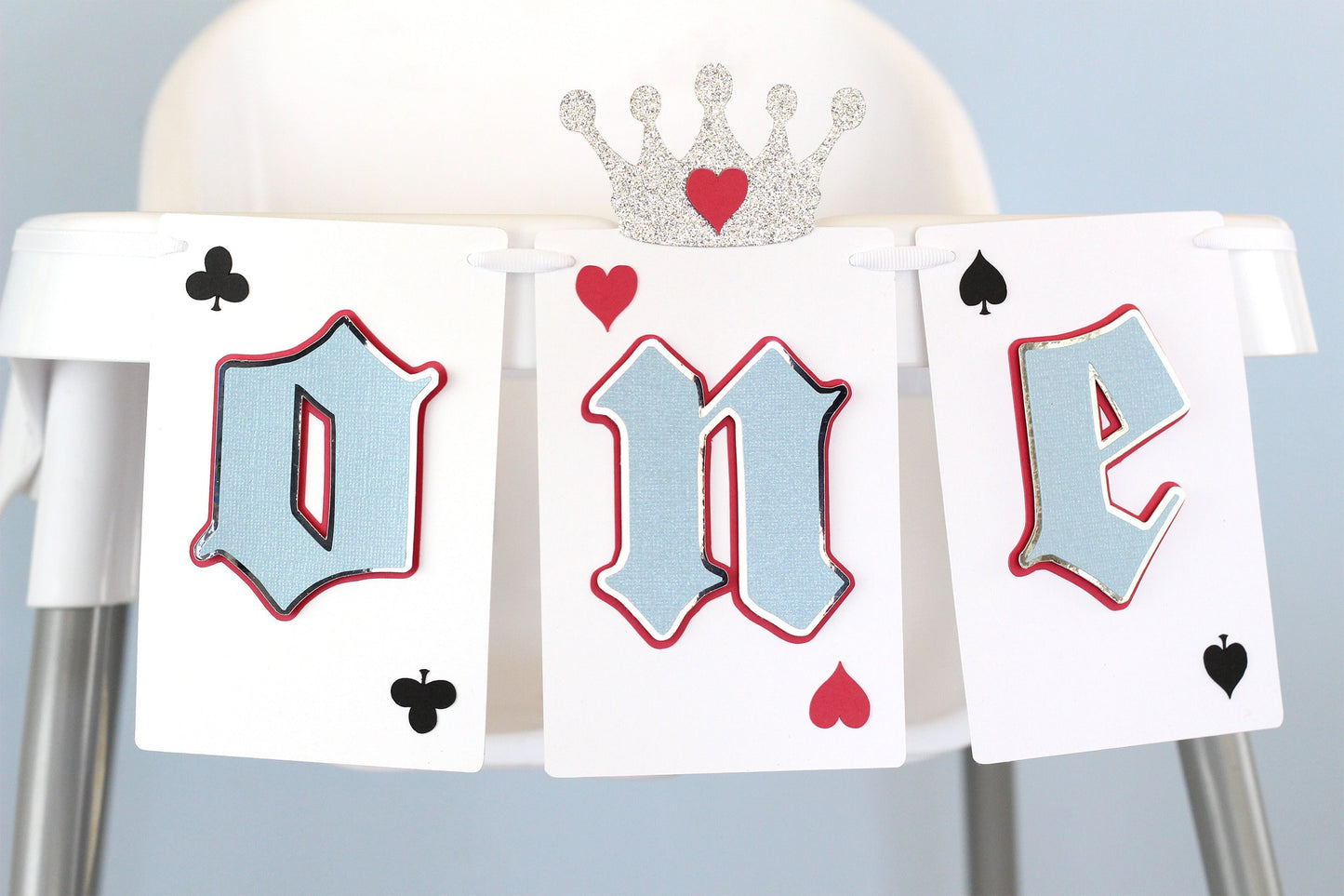 Alice in Wonderland High Chair Banner: Queen of Hearts First Birthday