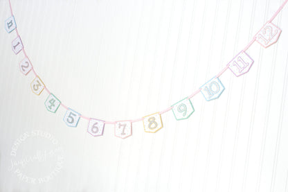 Pastel Rainbow Monthly Photo Banner: Unicorn Ice Cream Theme