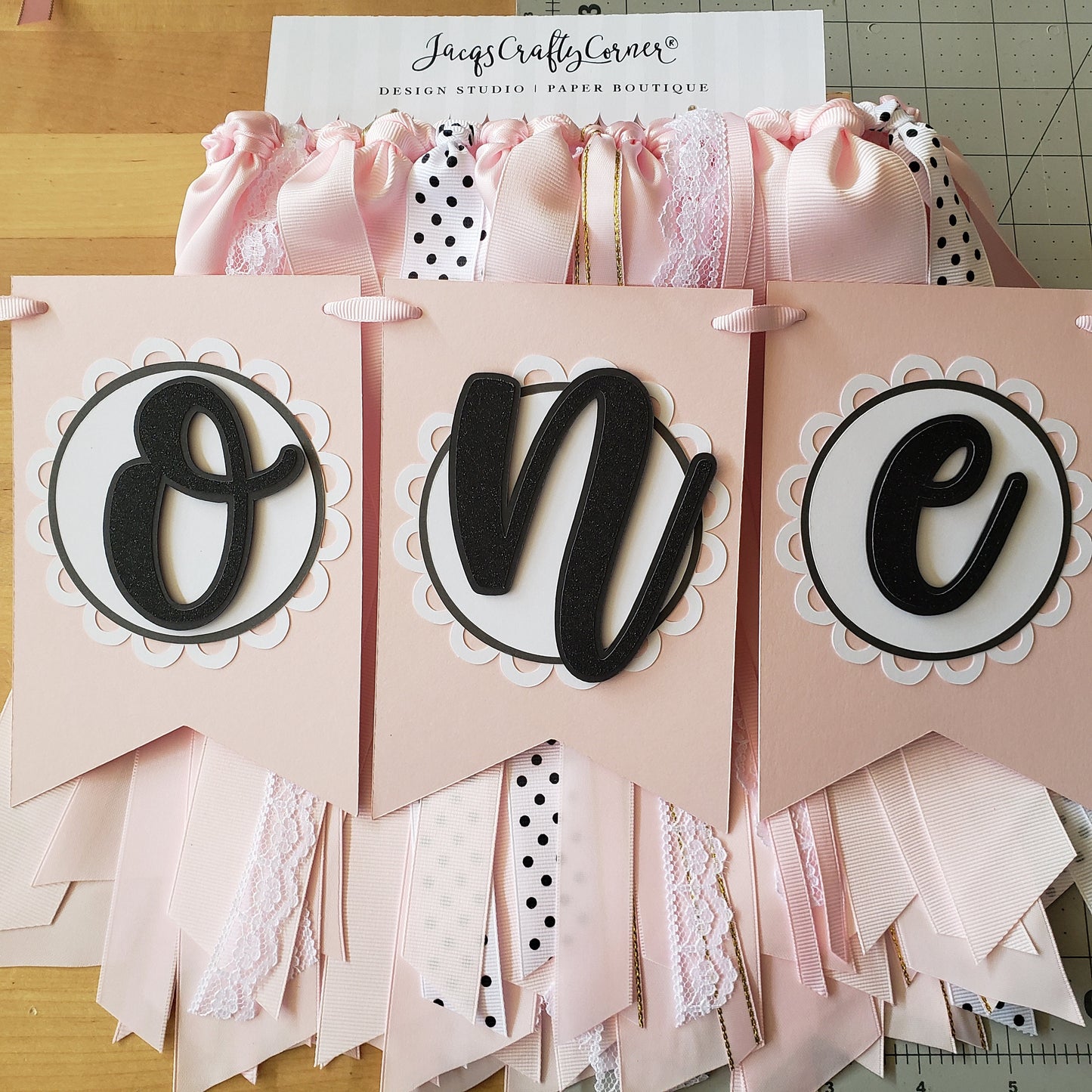 Pink High Chair Banner: French Bakery 'One' or 'Two' Garland