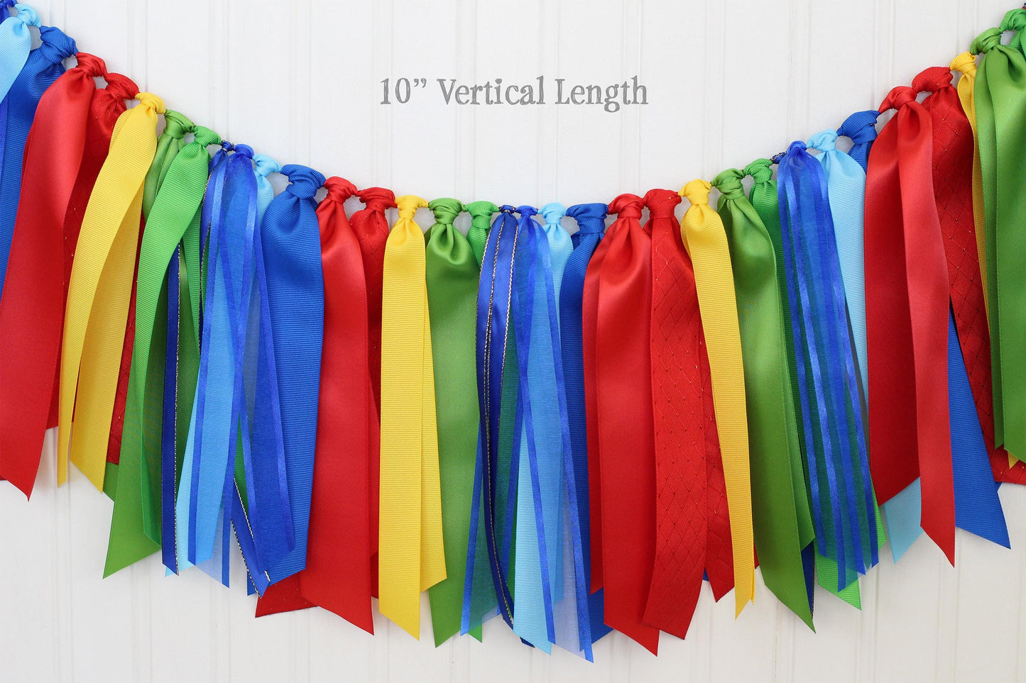 Carnival Ribbon Garland: Red, Blue, Yellow, Green Party Decor