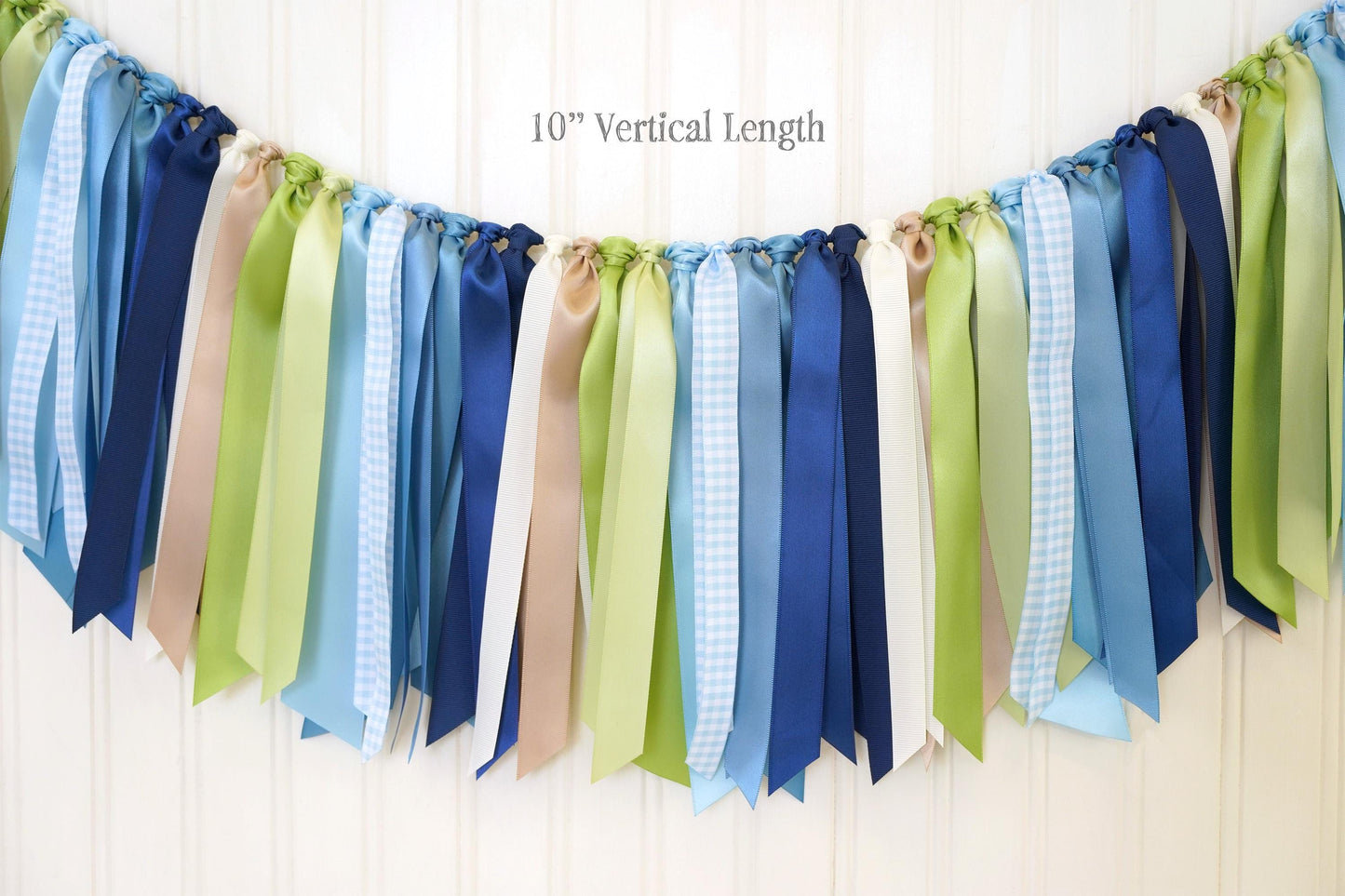 Navy, Light Blue, Limelight Ribbon Garland | Boy Baby Shower