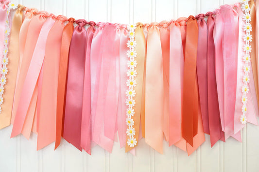 Groovy Ribbon Garland | Retro Party Decorations | 70s Birthday Swag