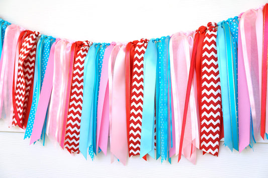 Pink Circus Ribbon Garland | Birthday Baby Bridal Shower Decor | Come One Come All