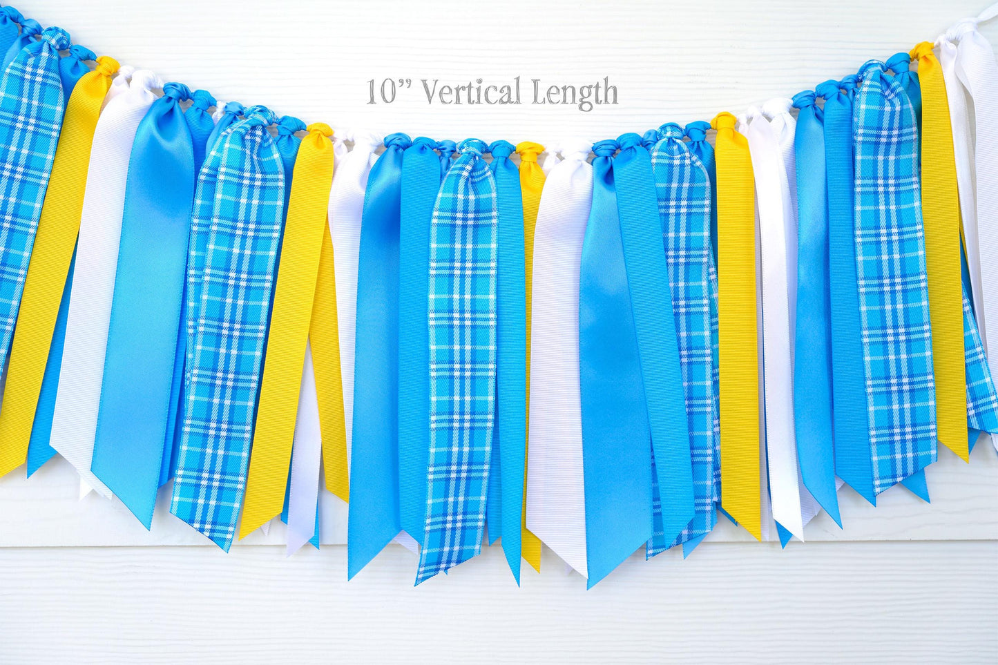 Oktoberfest High Chair Banner: Plaid Ribbon Garland - 'ONE'