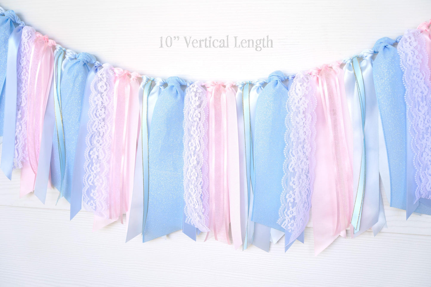 Light Blue and Pink Ribbon Garland
