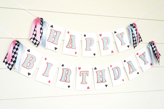 Alice in Wonderland Inspired Birthday Banner: Tea Party First Birthday