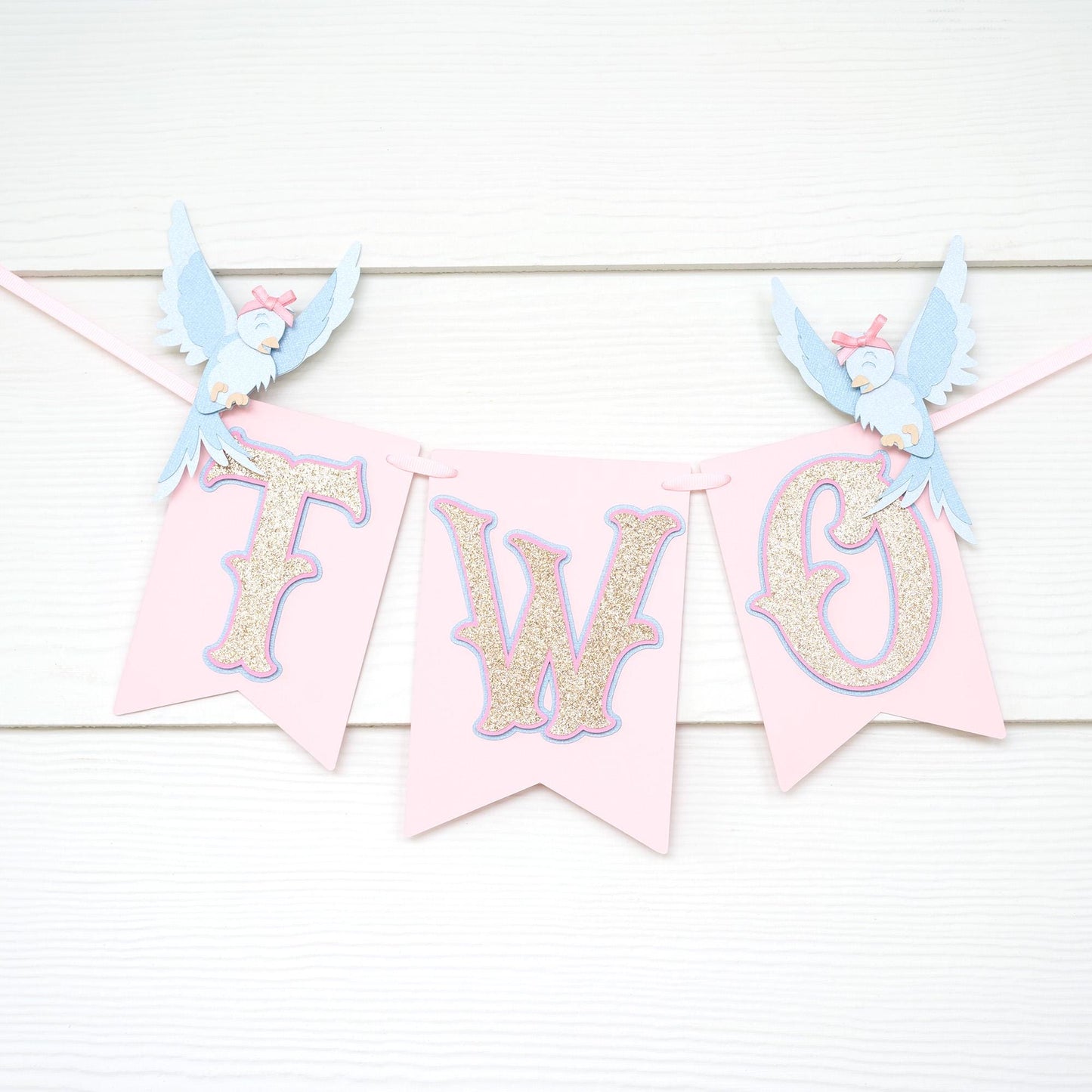 Cinderella Inspired Birthday Banner with Blue Birds | Bibbidi Bobbidi Boo
