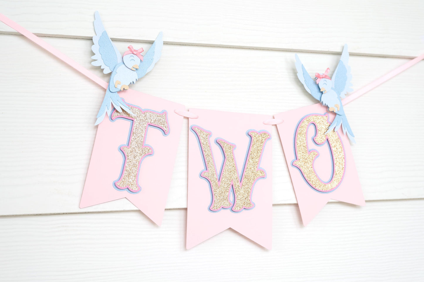 Cinderella Inspired Birthday Banner with Blue Birds | Bibbidi Bobbidi Boo